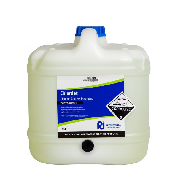 Chlordet Concentrated Chlorine Sanitiser Detergent 15L