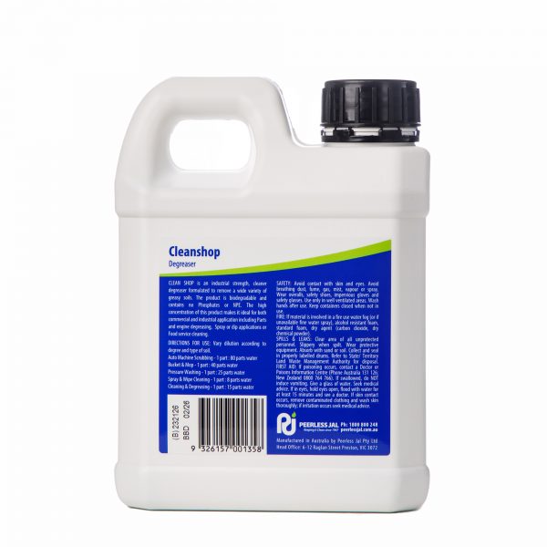 Clean Shop Heavy Duty Cleaner Degreaser 1L - Back