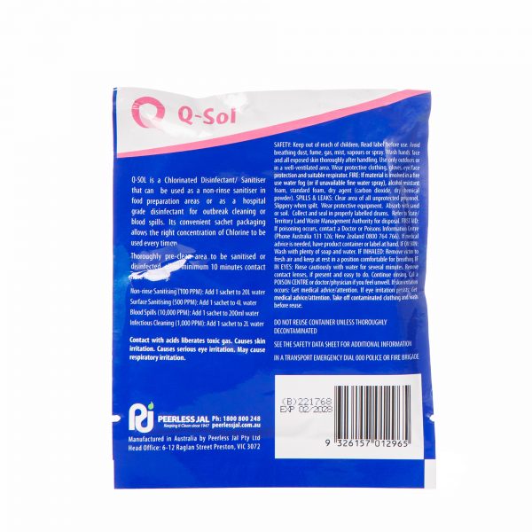 Q-Sol Disinfectant / Sanitiser Q4 60G - Back
