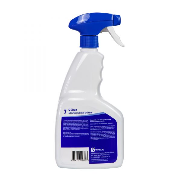 S-Clean Surface Sanitiser & Cleaner 750ML - Back